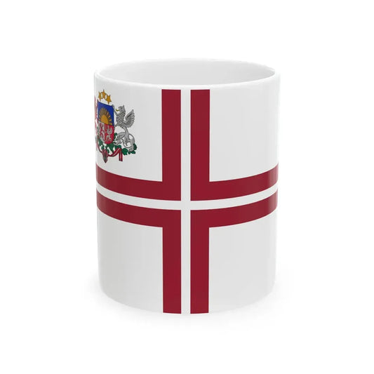 Flag of the Prime Minister of Latvia (Latvia) White Coffee Mug 11oz - Go Mug Yourself