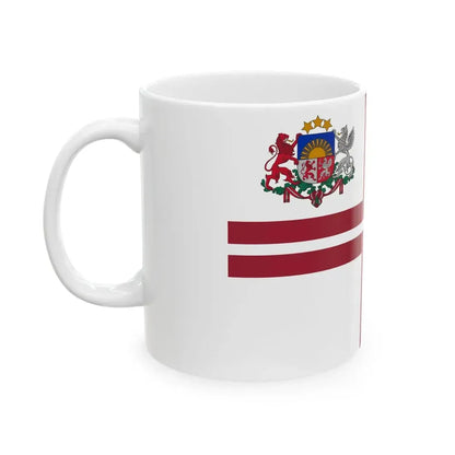 Flag of the Prime Minister of Latvia (Latvia) White Coffee Mug - Go Mug Yourself