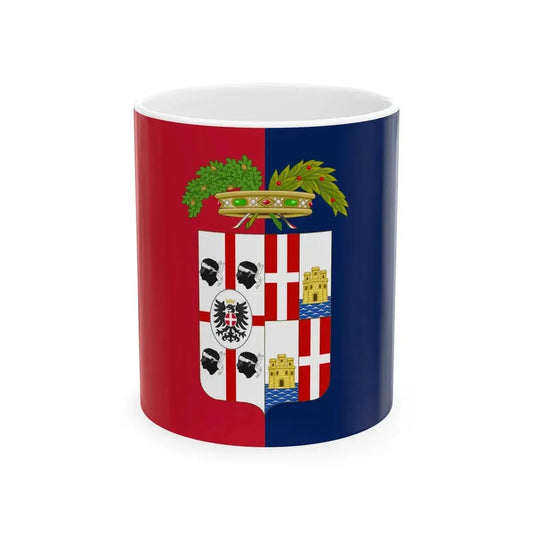Flag of the Province of Cagliari (Italy) White Coffee Mug 11oz - Go Mug Yourself