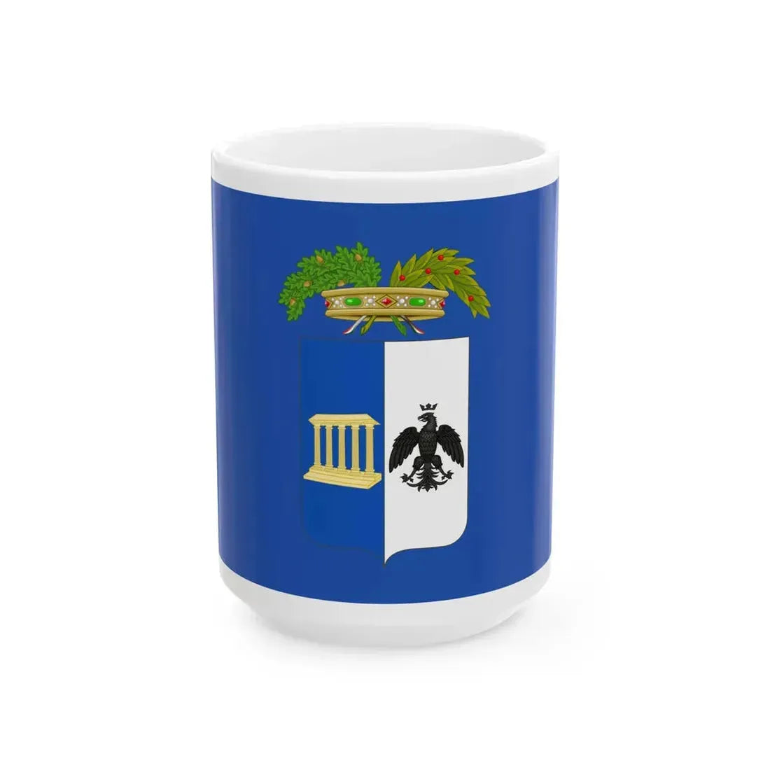 Flag of the Province of Matera Variant (Italy) White Coffee Mug 15oz - Go Mug Yourself