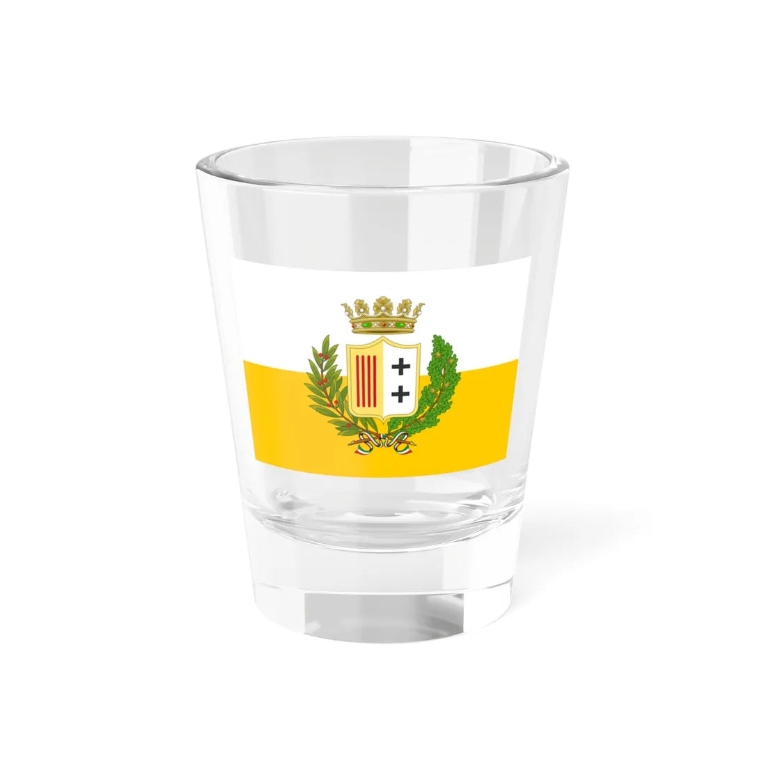 Flag of the province of Reggio Calabria (Italy) Shot Glass 1.5oz 1.5oz - Go Mug Yourself