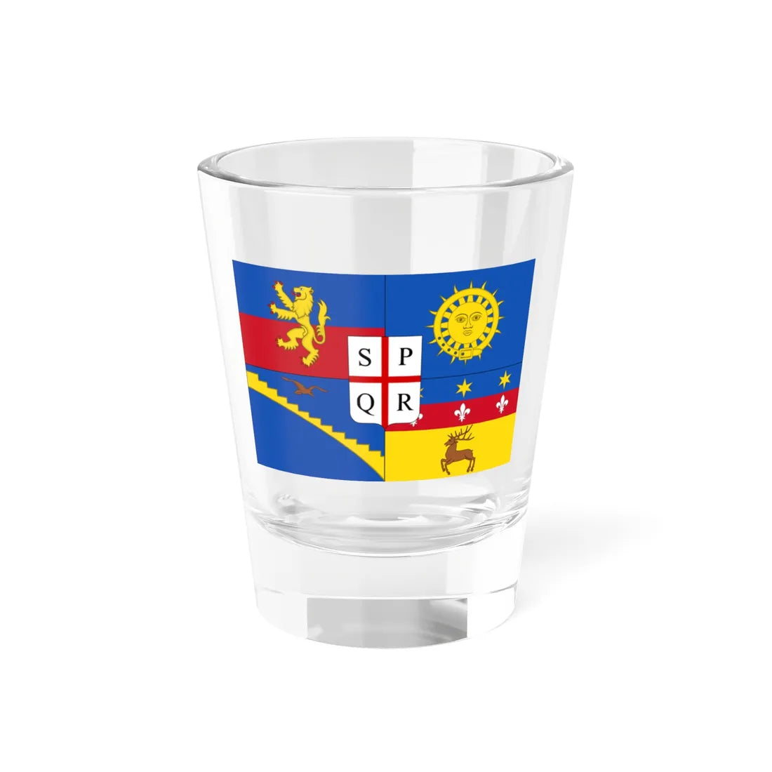Flag of the province of Reggio Emilia (Italy) Shot Glass 1.5oz 1.5oz - Go Mug Yourself