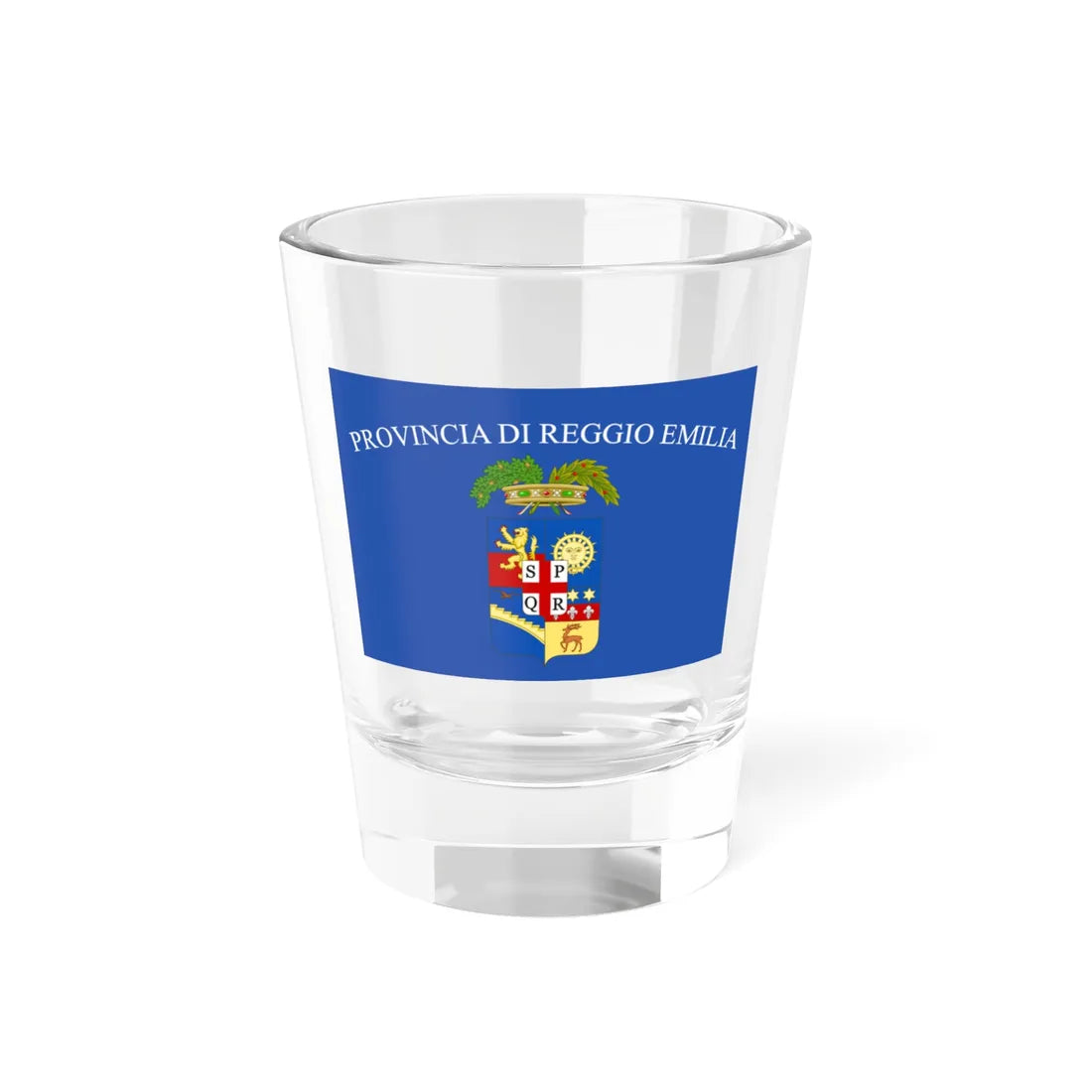 Flag of the Province of Reggio Emilia Variant (Italy) Shot Glass 1.5oz 1.5oz - Go Mug Yourself