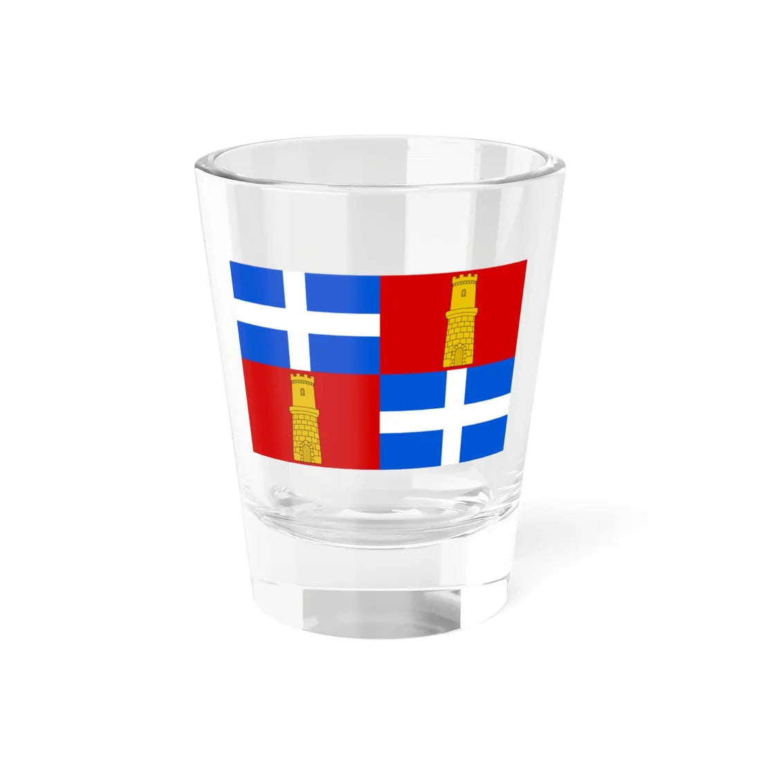 Flag of the province of Sassari (Italy) Shot Glass 1.5oz 1.5oz - Go Mug Yourself
