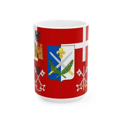 Flag of the Province of Sondrio (Italy) White Coffee Mug 15oz - Go Mug Yourself