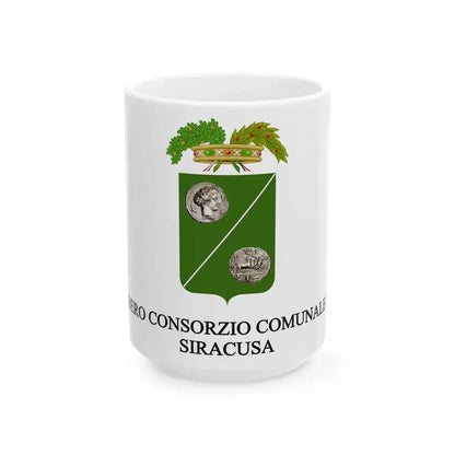 Flag of the Province of Syracuse (Italy) White Coffee Mug 15oz - Go Mug Yourself