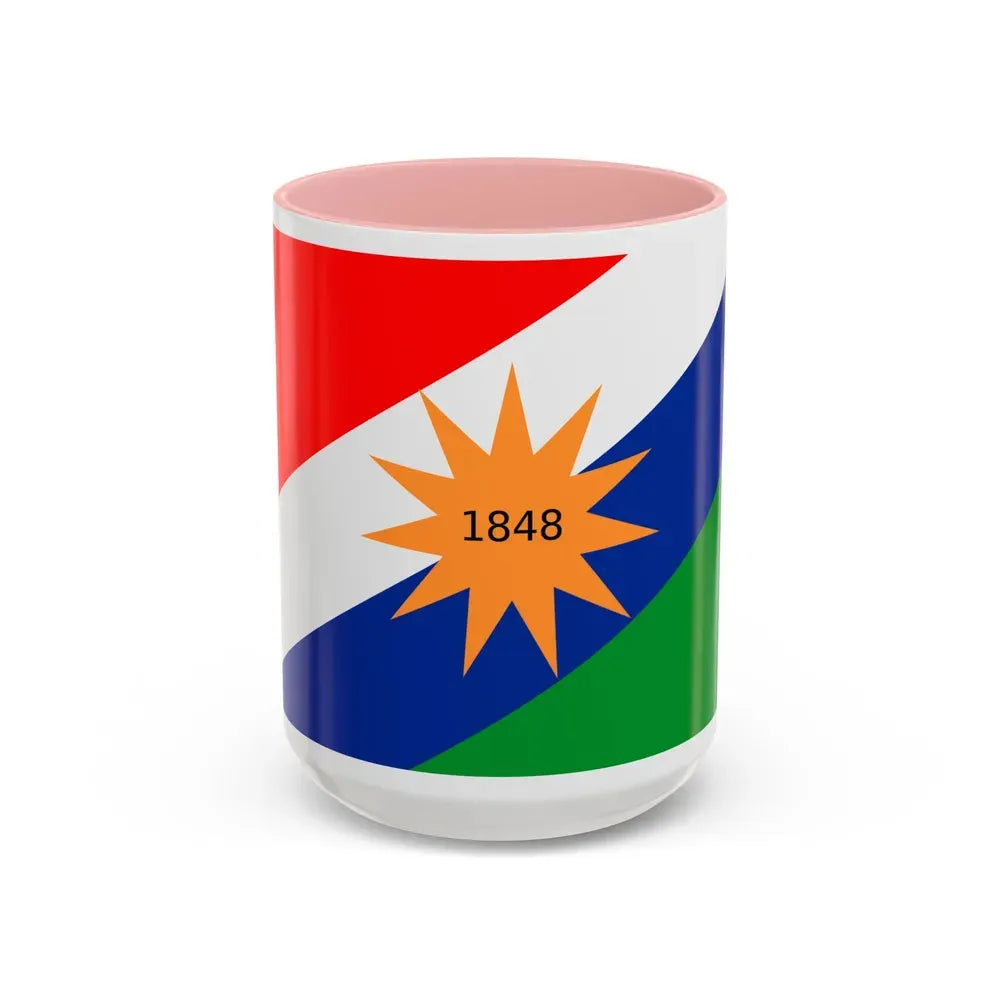 Flag of the Puntarenas Province Costa Rica - Accent Coffee Mug 15oz Pink - Go Mug Yourself