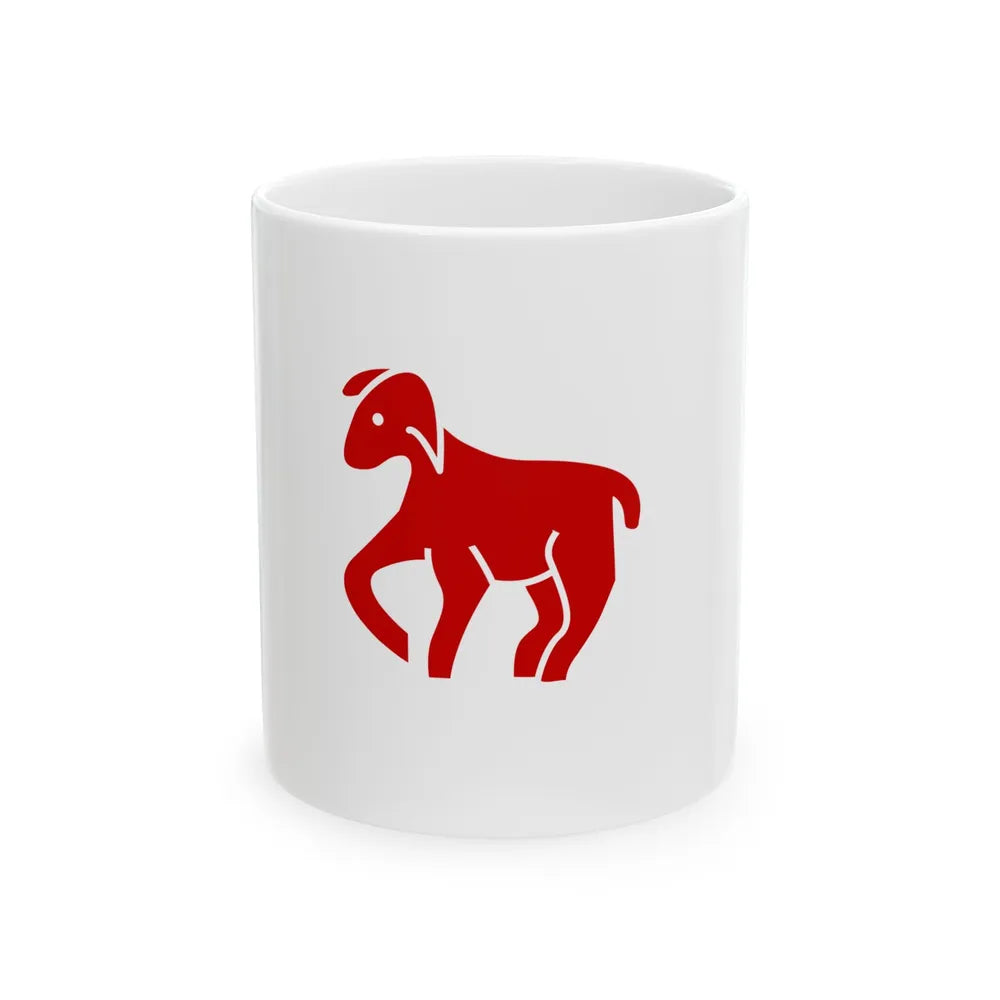 Flag of the Red Lamb (Congo) White Coffee Mug 11oz - Go Mug Yourself