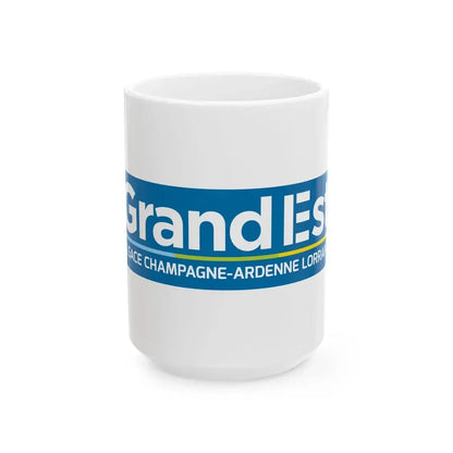Flag of the Region of Grand Est Variant 1 (France) White Coffee Mug 15oz - Go Mug Yourself