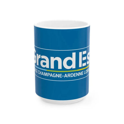 Flag of the Region of Grand Est Variant 2 (France) White Coffee Mug 15oz - Go Mug Yourself