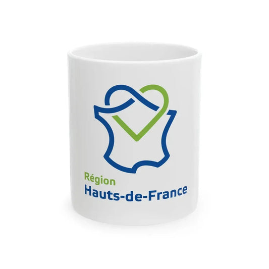 Flag of the Region of Hauts-de-France (France) White Coffee Mug 11oz - Go Mug Yourself