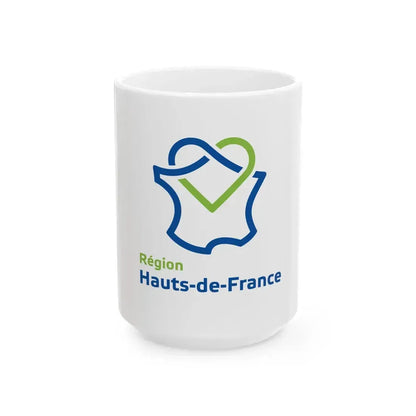 Flag of the Region of Hauts-de-France (France) White Coffee Mug 15oz - Go Mug Yourself