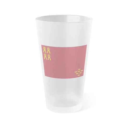 Flag of the Region of Murcia Spain - Frosted Pint Glass 16oz 16oz Frosted - Go Mug Yourself