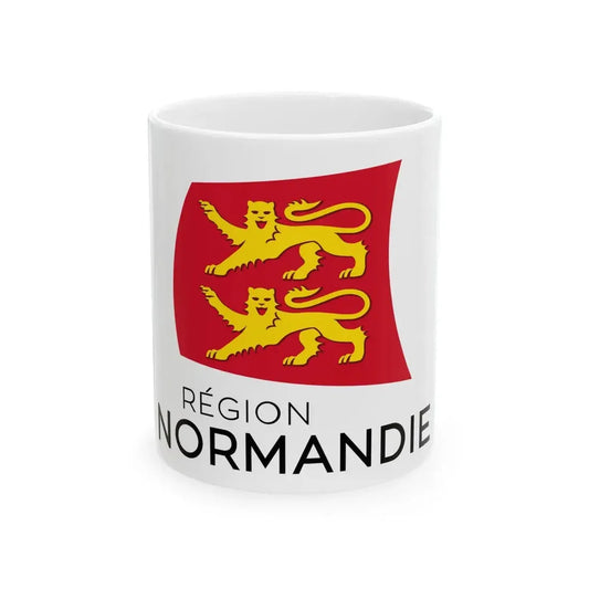 Flag of the Region of Normandy (France) White Coffee Mug 11oz - Go Mug Yourself
