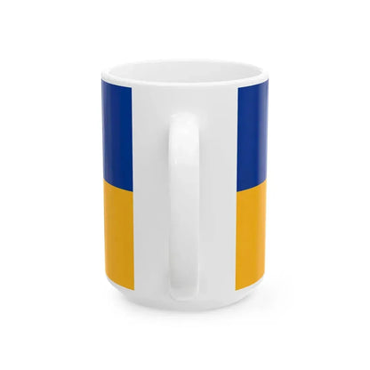 Flag of the Regional Municipality of Hamilton-Wentworth (Canada) White Coffee Mug - Go Mug Yourself