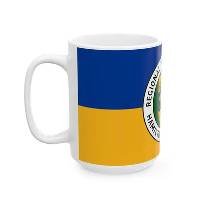Flag of the Regional Municipality of Hamilton-Wentworth (Canada) White Coffee Mug - Go Mug Yourself