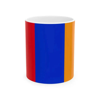 Flag of the Repubblic of Alba vertical stripes (Italy) White Coffee Mug 11oz - Go Mug Yourself