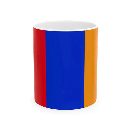 Flag of the Repubblic of Alba vertical stripes (Italy) White Coffee Mug 11oz - Go Mug Yourself