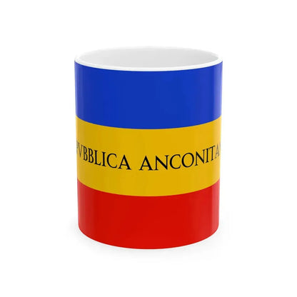 Flag of the Repubblica Anconitana (Italy) White Coffee Mug 11oz - Go Mug Yourself