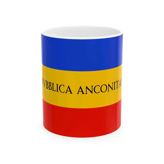 Flag of the Repubblica Anconitana (Italy) White Coffee Mug 11oz - Go Mug Yourself