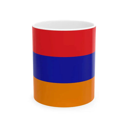 Flag of the Republic of Mountainous Armenia 1-2 aspect ratio (Armenia) White Coffee Mug 11oz - Go Mug Yourself