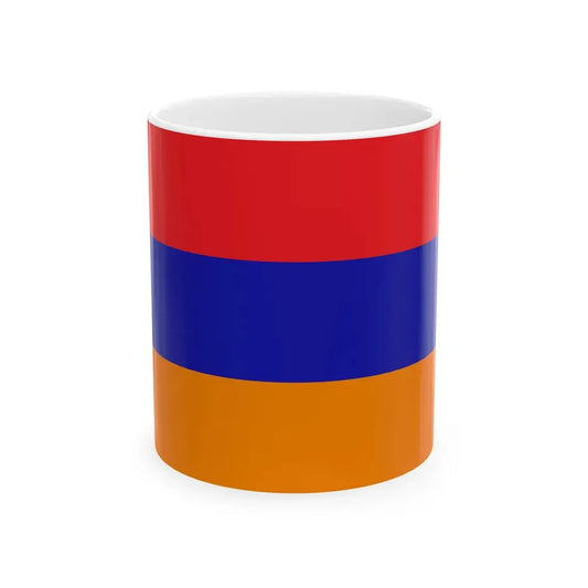 Flag of the Republic of Mountainous Armenia 1-2 aspect ratio (Armenia) White Coffee Mug 11oz - Go Mug Yourself