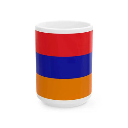 Flag of the Republic of Mountainous Armenia 1-2 aspect ratio (Armenia) White Coffee Mug 15oz - Go Mug Yourself