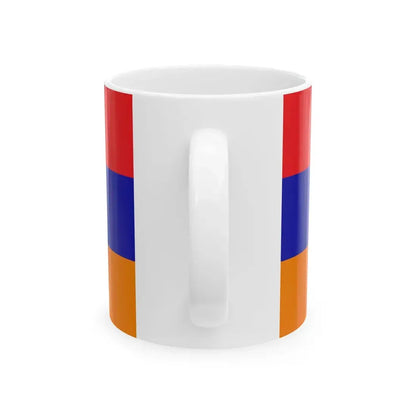 Flag of the Republic of Mountainous Armenia 1-2 aspect ratio (Armenia) White Coffee Mug - Go Mug Yourself
