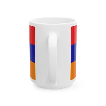 Flag of the Republic of Mountainous Armenia 1-2 aspect ratio (Armenia) White Coffee Mug - Go Mug Yourself