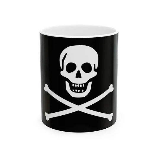 Flag of the Republic of Pirates 1706-1718 (Bahamas) White Coffee Mug 11oz - Go Mug Yourself