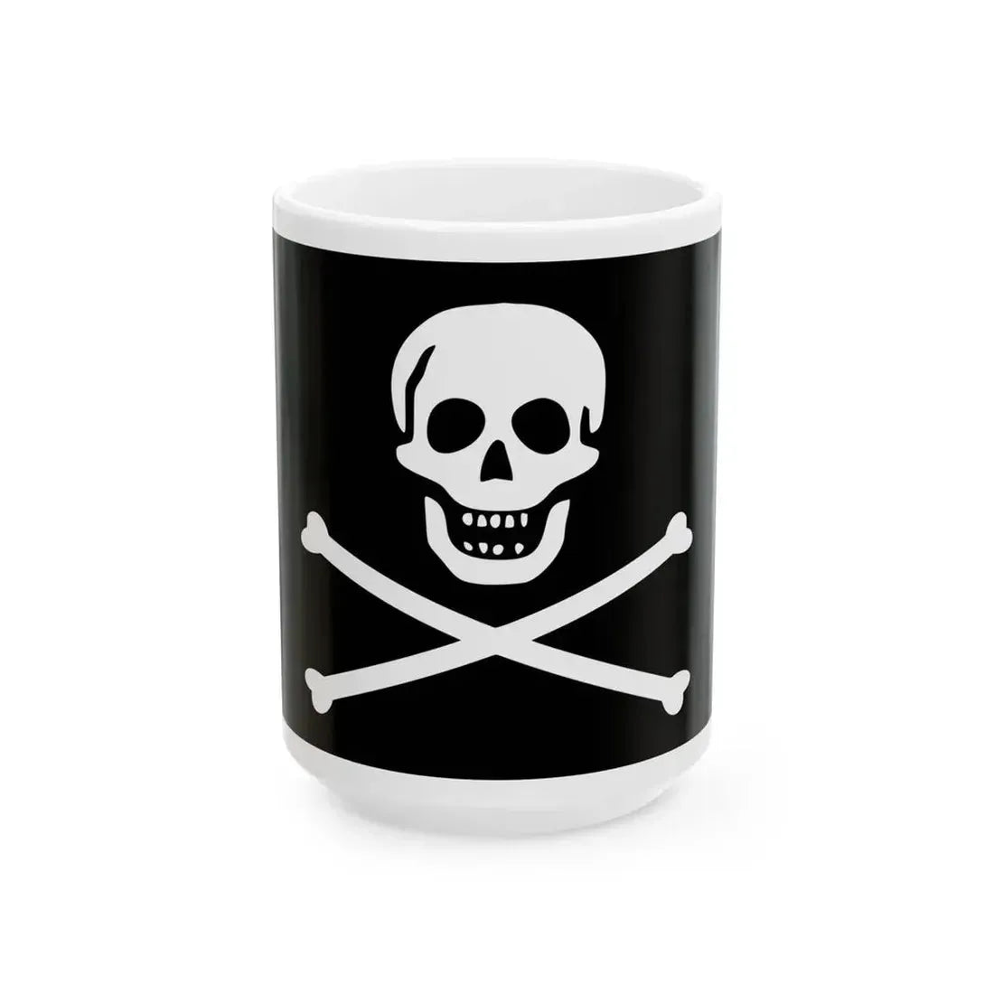 Flag of the Republic of Pirates 1706-1718 (Bahamas) White Coffee Mug 15oz - Go Mug Yourself