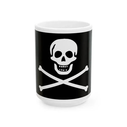 Flag of the Republic of Pirates 1706-1718 (Bahamas) White Coffee Mug 15oz - Go Mug Yourself