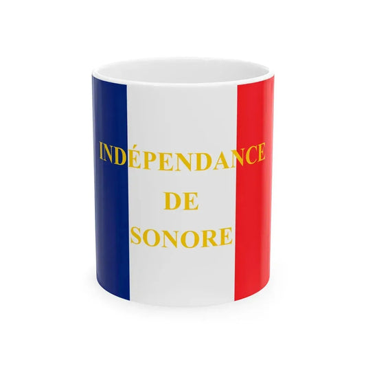 Flag of the Republic of Sonora Raousset-Boulbon (France) White Coffee Mug 11oz - Go Mug Yourself