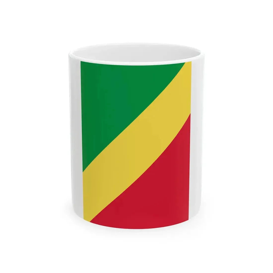Flag of the Republic of the Congo vertical (Congo) White Coffee Mug 11oz - Go Mug Yourself
