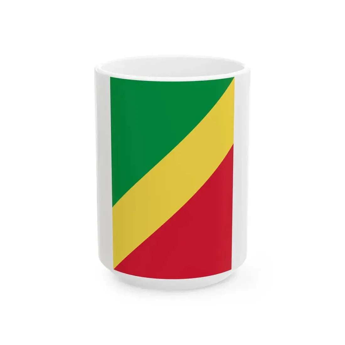 Flag of the Republic of the Congo vertical (Congo) White Coffee Mug 15oz - Go Mug Yourself