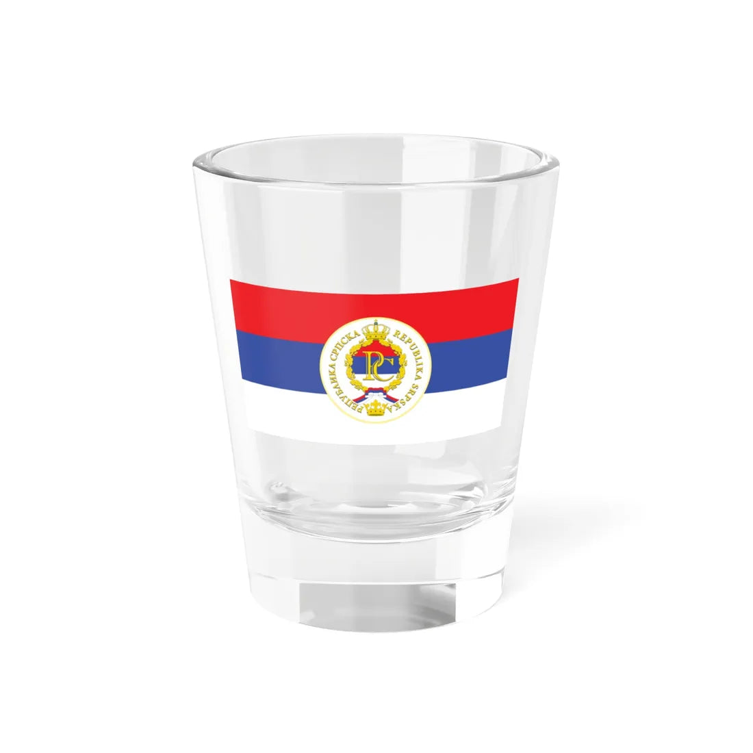 Flag of the Republika Srpska Defaced (Bosnia and Herzegovina) Shot Glass 1.5oz 1.5oz - Go Mug Yourself
