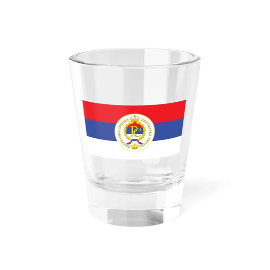 Flag of the Republika Srpska Defaced (Bosnia and Herzegovina) Shot Glass 1.5oz 1.5oz - Go Mug Yourself
