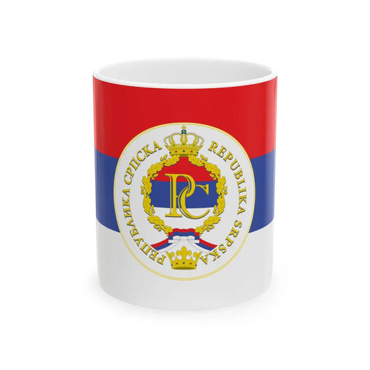 Flag of the Republika Srpska Defaced (Bosnia and Herzegovina) White Coffee Mug 11oz - Go Mug Yourself