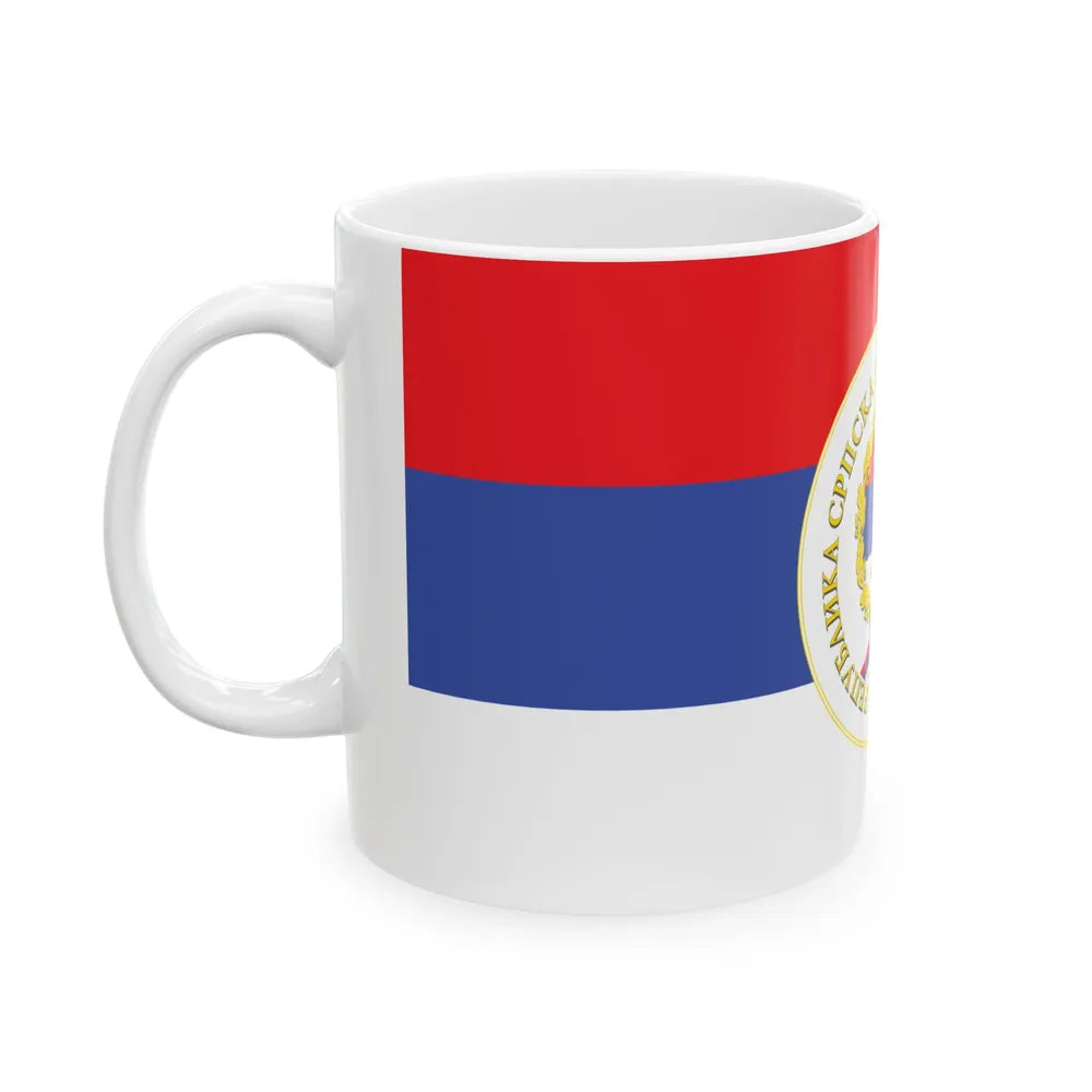 Flag of the Republika Srpska Defaced (Bosnia and Herzegovina) White Coffee Mug - Go Mug Yourself