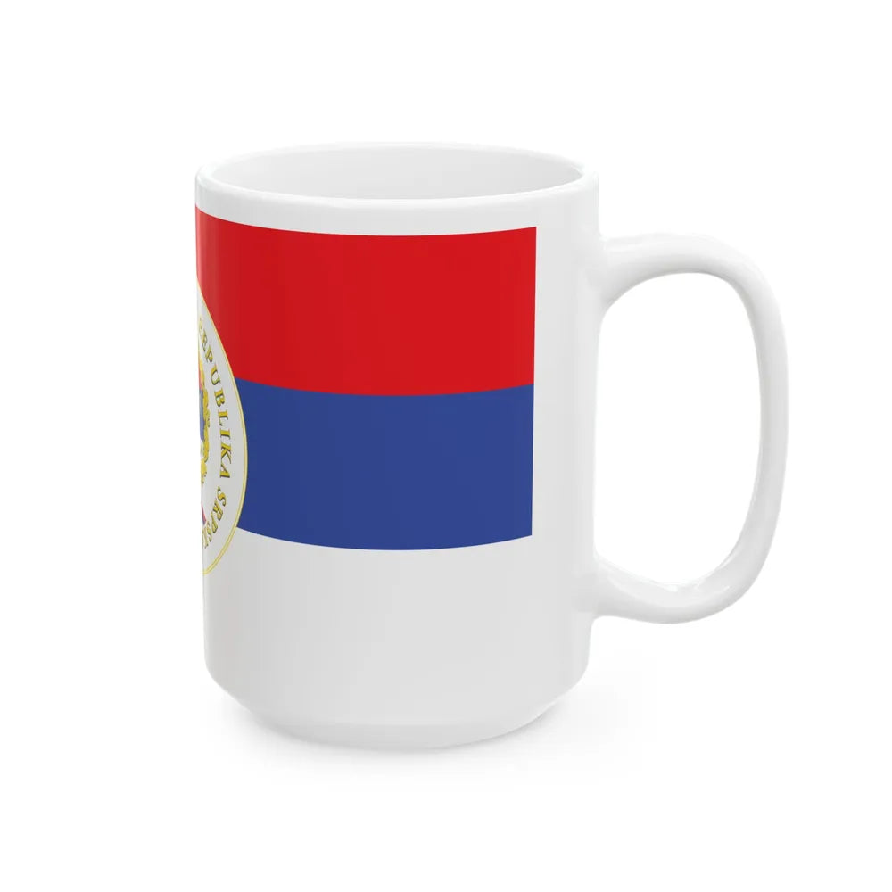 Flag of the Republika Srpska Defaced (Bosnia and Herzegovina) White Coffee Mug - Go Mug Yourself