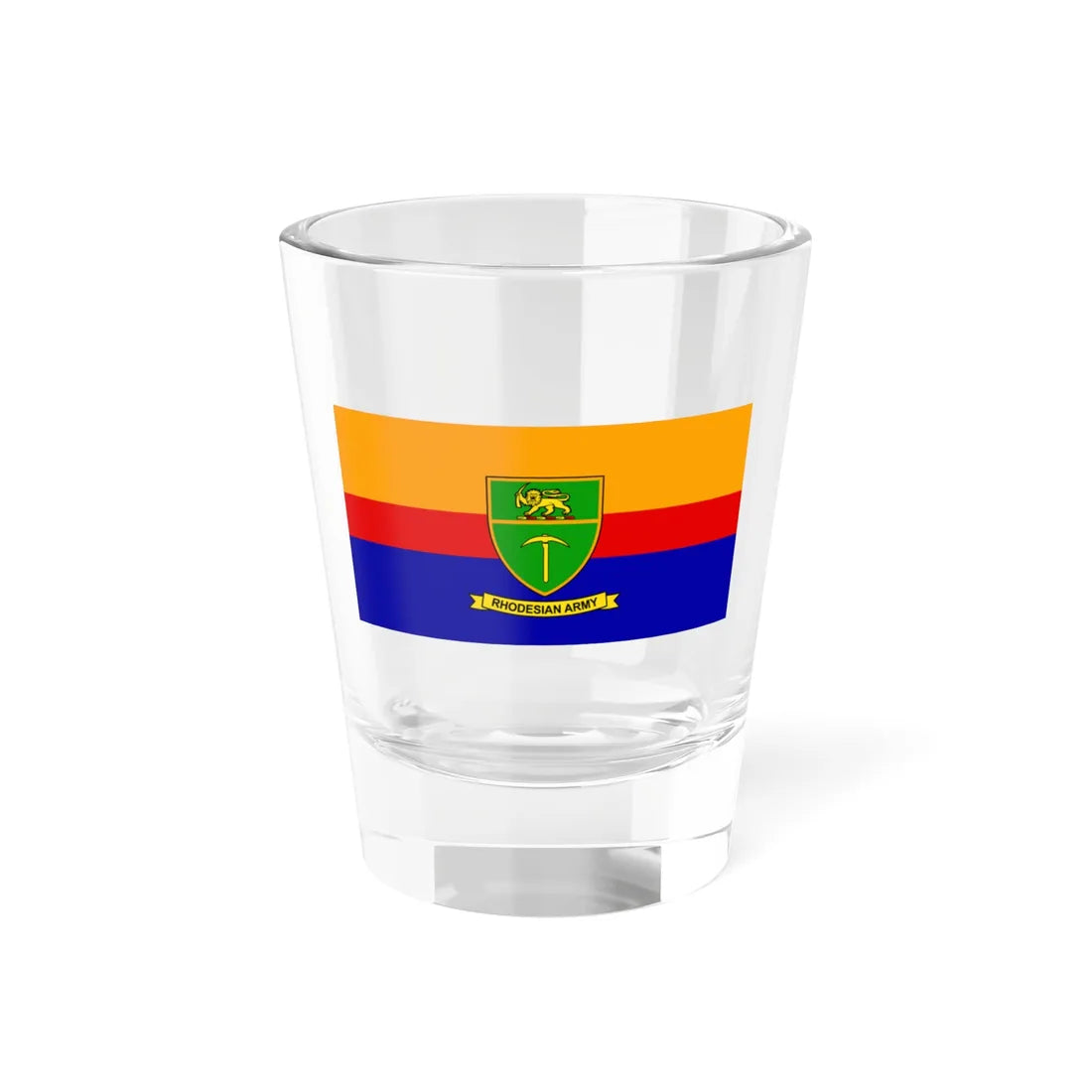Flag of the Rhodesian Army late 1970s Shot Glass 1.5oz 1.5oz - Go Mug Yourself