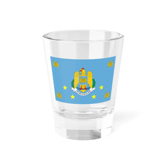 Flag of the Romanian Air Force obverse (Oman) Shot Glass 1.5oz 1.5oz - Go Mug Yourself