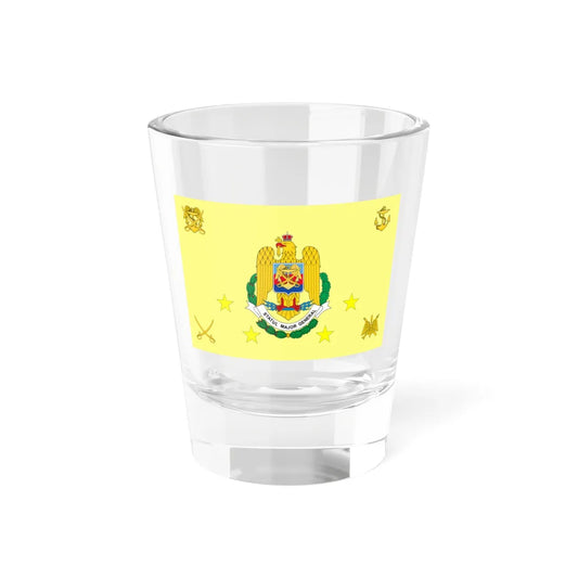 Flag of the Romanian General Staff Obverse (Oman) Shot Glass 1.5oz 1.5oz - Go Mug Yourself