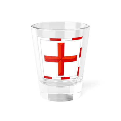 Flag of the Rouge Croix Pursuivant of Arms (United Kingdom) Shot Glass 1.5oz 1.5oz - Go Mug Yourself