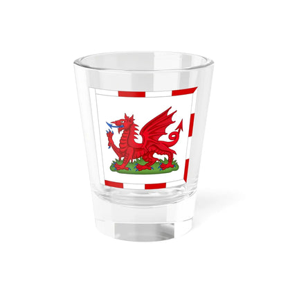 Flag of the Rouge Dragon Pursuivant of Arms (United Kingdom) Shot Glass 1.5oz 1.5oz - Go Mug Yourself