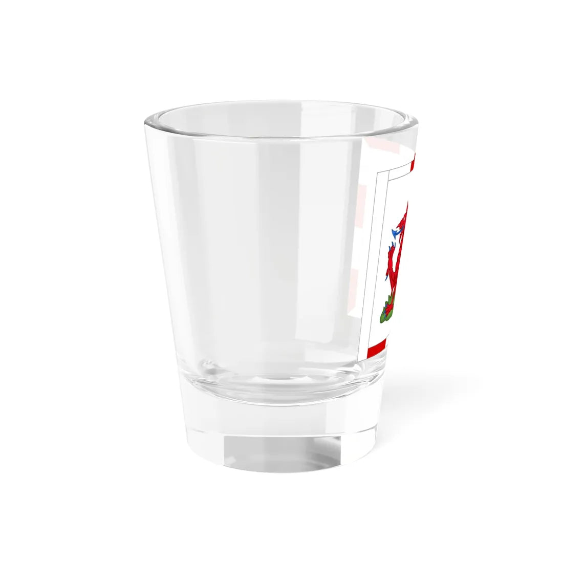 Flag of the Rouge Dragon Pursuivant of Arms (United Kingdom) Shot Glass 1.5oz - Go Mug Yourself