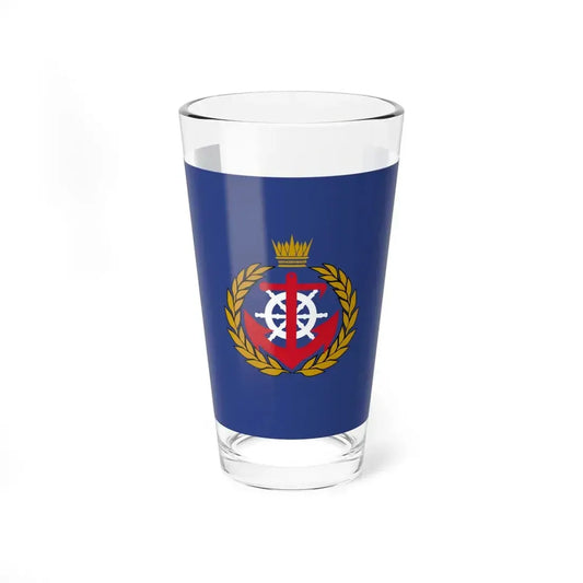 Flag of the Royal Bahrain Naval Force (Bahrain) Pint Glass 16oz 16oz - Go Mug Yourself