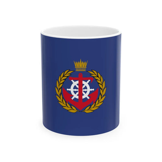 Flag of the Royal Bahrain Naval Force (Bahrain) White Coffee Mug 11oz - Go Mug Yourself