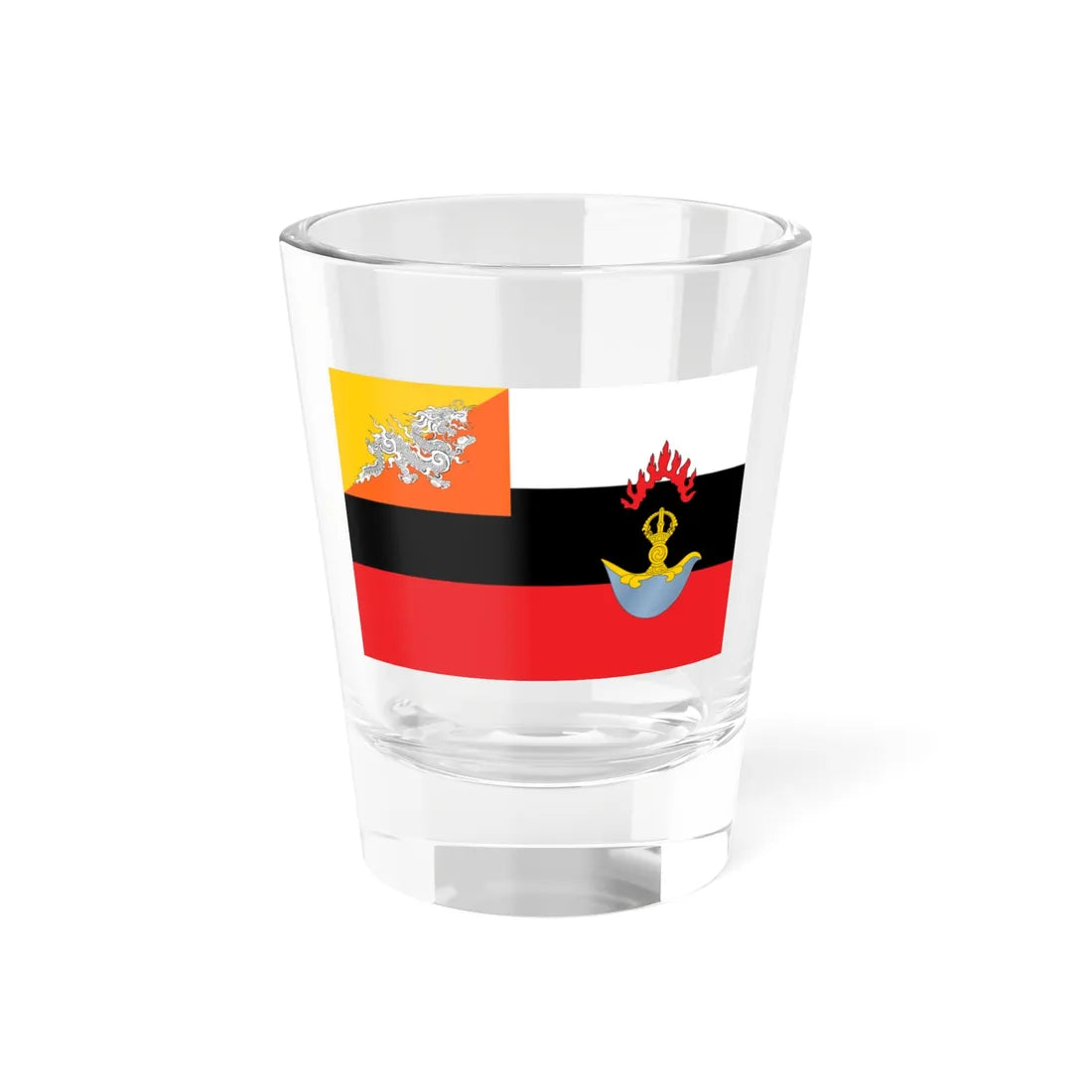 Flag of the Royal Bhutan Army (Bhutan) Shot Glass 1.5oz 1.5oz - Go Mug Yourself