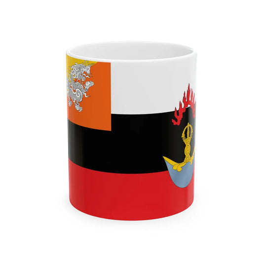 Flag of the Royal Bhutan Army (Bhutan) White Coffee Mug 11oz - Go Mug Yourself